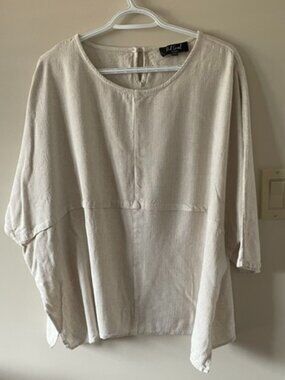 RED CORAL  Cream ONE SIZE Raglan Sleeve Top